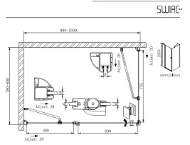 Kabina prysznicowa Sarema 100x80 Lewa Plus
