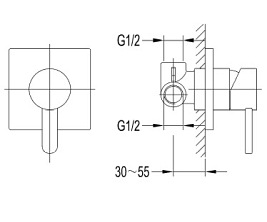 Bateria prysznicowa podtynkowa Darling DA5045 CR Omnires