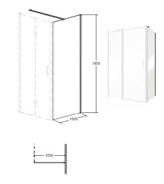 Kabina prysznicowa drzwi uchylne 100x100 cm Exo-C Besco