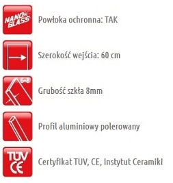 Kabina prysznicowa prostokątna 90x80 Milano Atrium
