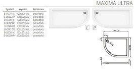 Brodzik asymetryczny 120x85 Maxima Ultra B-0238/L New Trendy