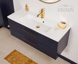 Szafka wisząca z umywalką granatowy mat 100 cm Belli Gold Gante