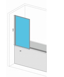 Czarny parawan nawannowy szprosy 80 cm Lagos-1 Fix Rea