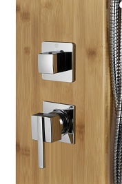 Panel natryskowy z drewna bambusowego chrom mieszacz Bao Corsan