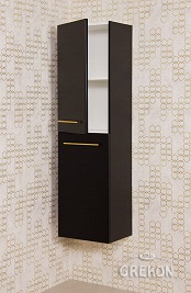 Słupek łazienkowy wiszący z koszem czarny mat 143x40 cm Belli Gold Gante