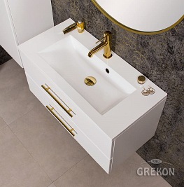 Szafka wisząca z umywalką biały mat 80 cm Belli Gold Gante