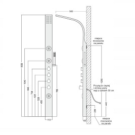 Panel natryskowy z termostatem Snake Corsan