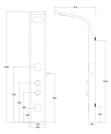 Panel natryskowy bambusowy chrom bateria mieszacz B-231 Bali Corsan