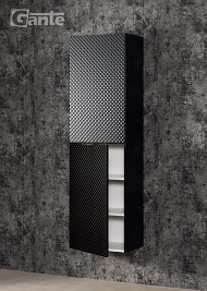 Regał łazienkowy wiszący szklane fronty złoty uchwyt Glow Gante