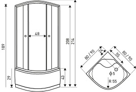 Kabina z hydromasażem głęboki brodzik 80x80 Paulina Kerra