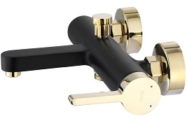 Czarna bateria wannowa Polo Black Gold Mat Rea