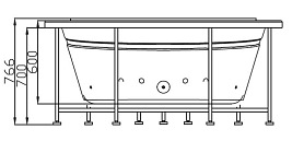 Wanna z hydromasażem Della 916 170x170