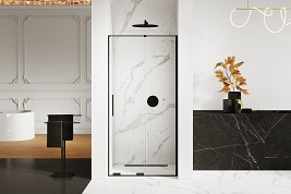 Smart New Trendy Black czarne drzwi prysznicowe wnękowe rozsuwane 110 cm EXK-4110