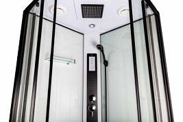 Kabina z hydromasażem czarny profil 90x90 Petrus Kerra