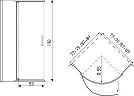 Kabina prysznicowa półokrągła 90x90 Splash Kerra