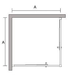 Czarna kabina prysznicowa kwadratowa 80x80 Stylio BK501QTK+