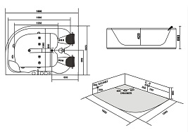 Wanna z hydromasażem Carmen 631 P 180x120