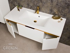 Szafka z umywalką złoty uchwyt 120 cm seria Diamond Gold Gante