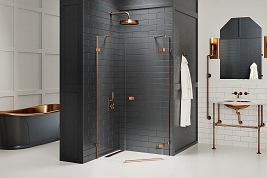 Miedziana kabina pięciokątna 100x80 EXK-3825 Avexa New Trendy Copper Brushed