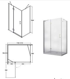 Kabina prysznicowa prostokątna 80x120 Viva Besco model lewy
