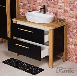 Stojąca szafka łazienkowa 100 cm czarny mat z umywalką Cortez Gante