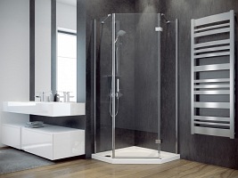 Kabina prysznicowa pięciokątna 90x90 Viva Besco model prawy