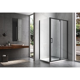 Czarna prostokątna kabina prysznicowa 120x100 drzwi uchylne KZ07DB