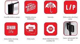 Kabina prysznicowa półokrągła 90x90 Capri Nero Atrium