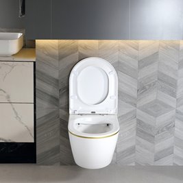 Zestaw podtynkowy stelaż GEBERIT DUOFIX + miska PEAK-WH-GL-RIM-02 + przycisk DELTA 50 chrom