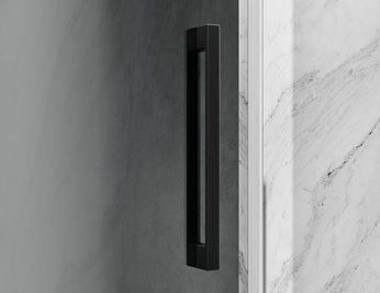 Drzwi prysznicowe rozsuwane prawe/lewe do wnęki 151-157 cm szkło 8mm grafitowe profile czarny mat Swiss Liniger