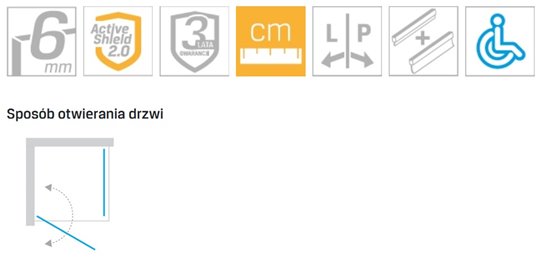 Złota kabina prysznicowa prostokątna 80x70 K-1833 New Soleo Light Gold New Trendy