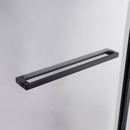 Czarna prostokątna kabina prysznicowa Kira 120x80 drzwi rozsuwane do wewnątrz