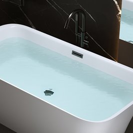 Wanna wolnostojąca czarny przelew oraz korek prostokątna 170 cm Viana Hydrosan