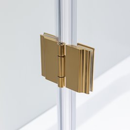 Złota kabina prysznicowa 80x80 kwadratowa drzwi uchylne KZ1390A