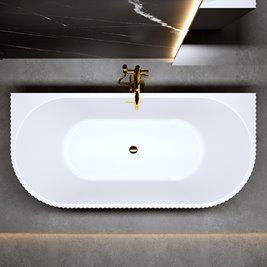 Wanna wolnostojąca przyścienna korek oraz przelew złoty 160 cm Carlo Hydrosan