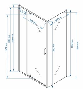 Biała prostokątna kabina prysznicowa 100x90 drzwi uchylne KZ07A