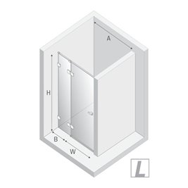 Czarne drzwi prysznicowe uchylne 120 cm lewe EXK-6135 Eventa Black Chrome New Trendy