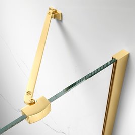 Złota kabina prysznicowa prostokątna drzwi pojedyncze składane 120x80 ZES-KZ20F-GL-120X80