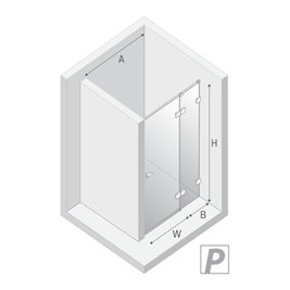 Czarne drzwi prysznicowe uchylne 110 cm prawe EXK-6134 Eventa Black Chrome New Trendy