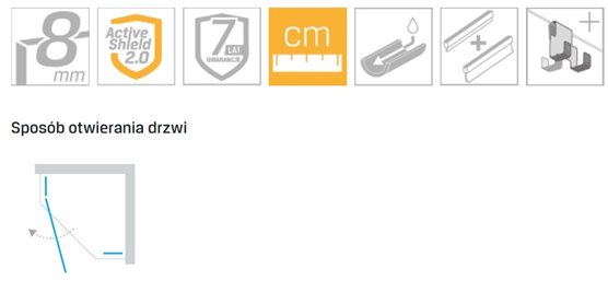 Miedziana kabina prysznicowa pięciokątna lewa 90x90 EXK-6515 Eventa Copper Shine New Trendy