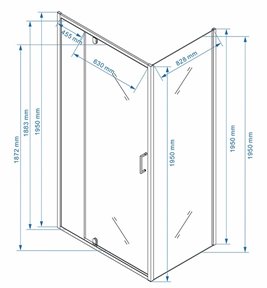 Biała prostokątna kabina prysznicowa 120x90 drzwi uchylne KZ07C