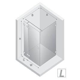 Czarna kabina prysznicowa 90x80 lewa EXK-6152 Eventa Black Chrome New Trendy