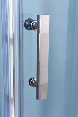 Kabina prysznicowa z sauną parową i hydromasażem półokrągła zabudowana biała 100x100 MO-0513CS