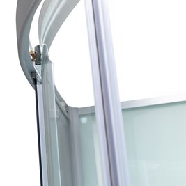 Kabina prysznicowa półokrągła zabudowana profil stal szczotkowana 90x90 Puerto zdjęcie 9