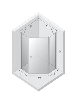 Stalowa kabina prysznicowa pięciokątna 80x80 K-1707 New Soleo Gunmetal Brushed New Trendy