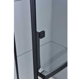 Czarna kabina prysznicowa pięciokątna 90x90 drzwi uchylne KZ4026B