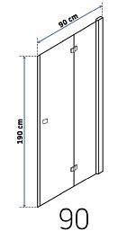 Kabina prysznicowa, drzwi składane 80x90 Rea Best Double
