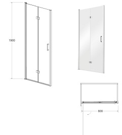 Kabina prysznicowa drzwi składane 80x80 cm Exo-H Besco