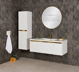 Szafka z umywalką złoty uchwyt 120 cm seria Diamond Gold Gante