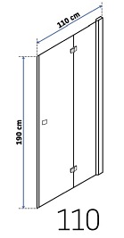 Kabina prysznicowa, drzwi składane 70x110 Rea Best Double